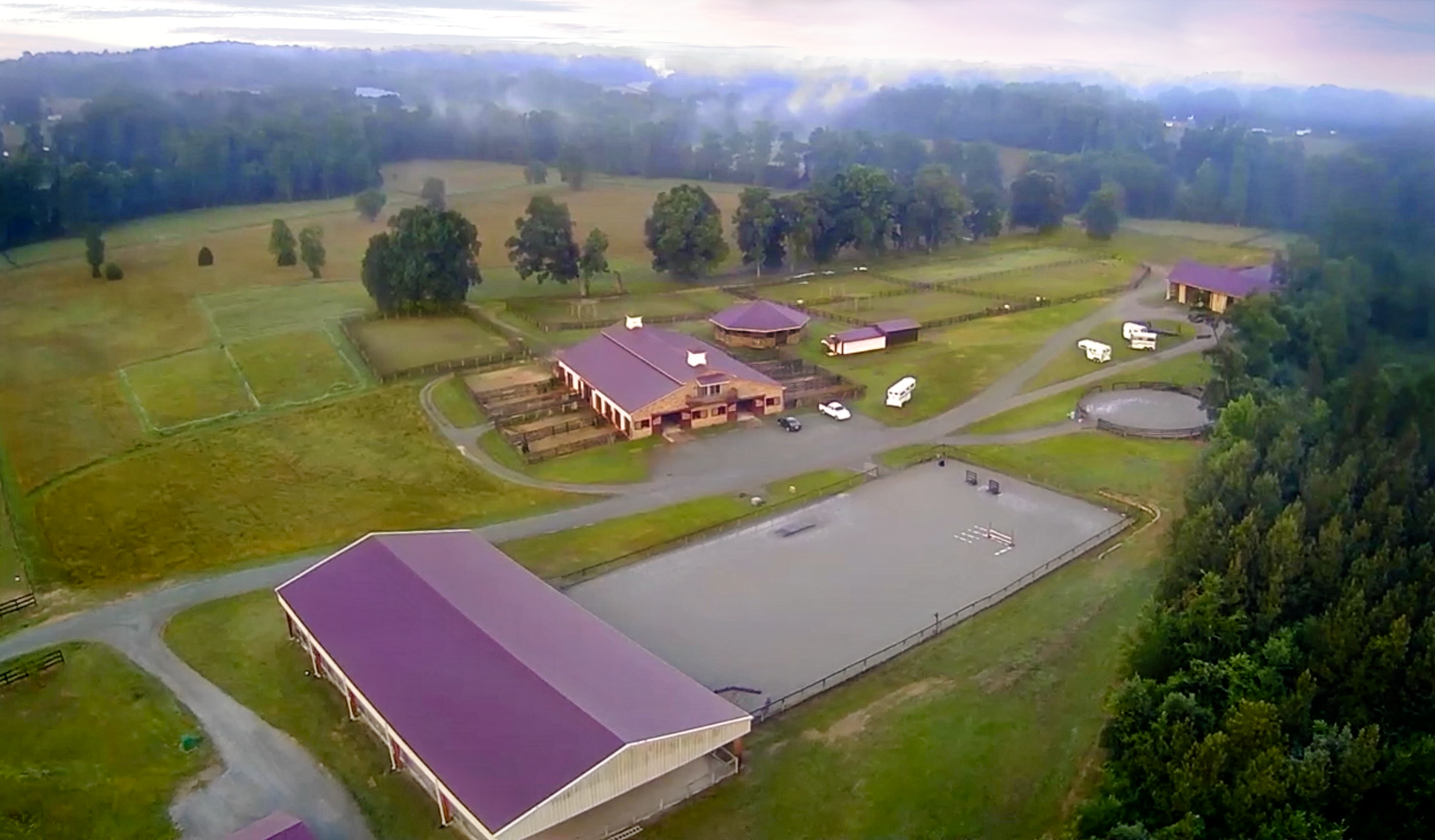 aerial view of the farm